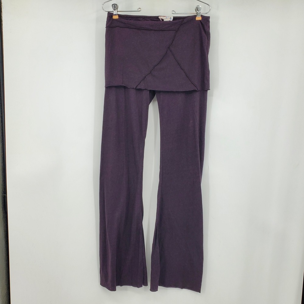 Lolly Skirted Flare Leggings Plum Purple Jersey Knit Pants USA Medium Y2K Boho